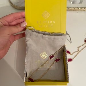 Kendra Scott Long Magenta Stone Necklace